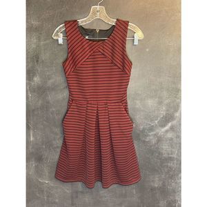 iz Byer Maroon and Black Stripes Mini Dress Size Size 1